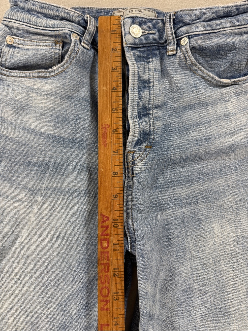 Free People Cropped Wide Leg Jeans Light Wash High Rise Button Fly Women’s 26 - Picture 5 of 12